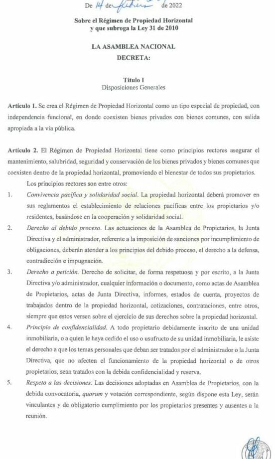 La ley de propiedad horizontal y el aumento de cuotas. - Legitima Defensa